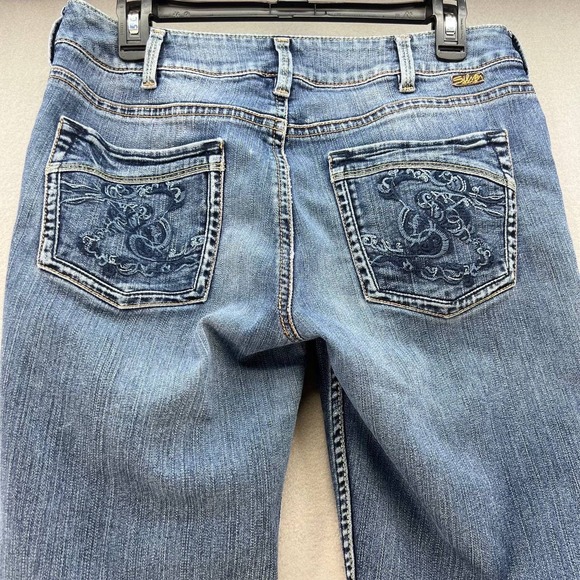 Silver Jean Co. Women's Suki Flare Jeans Size 32x32  Blue Embroidered Pockets - Picture 8 of 15